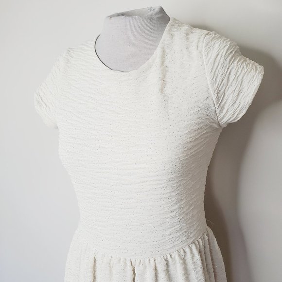 UO KIMCHI BLUE Shimmer Cream A-Line Dress - Picture 4 of 11